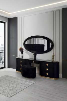 Oval vanity table console table with stool bedroom tables dressing tables