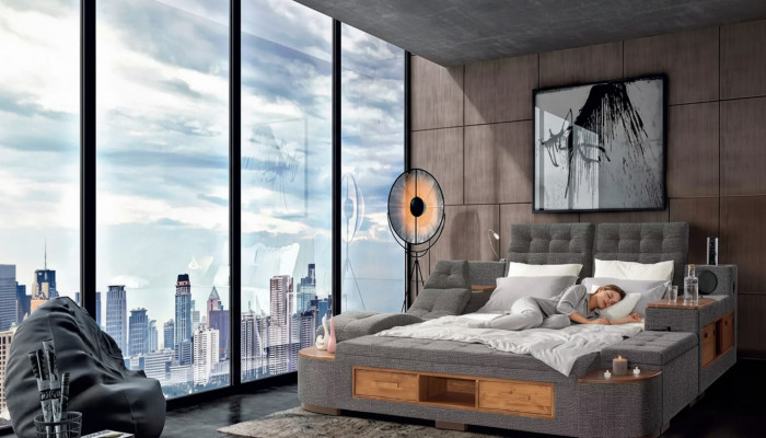 Multipurpose bed with modern structure 180x200cm in new hotel