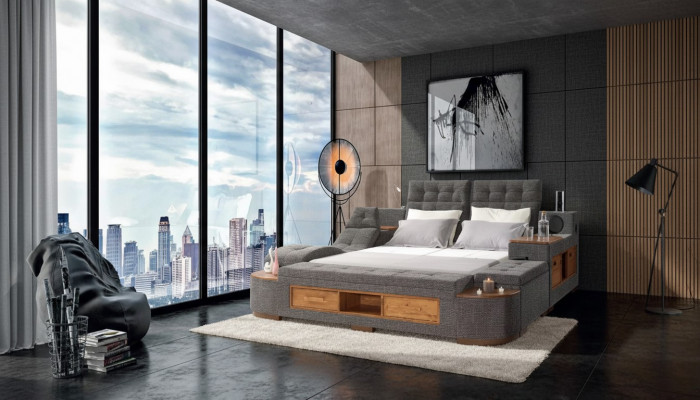 Multipurpose bed with modern structure 180x200cm in new hotel