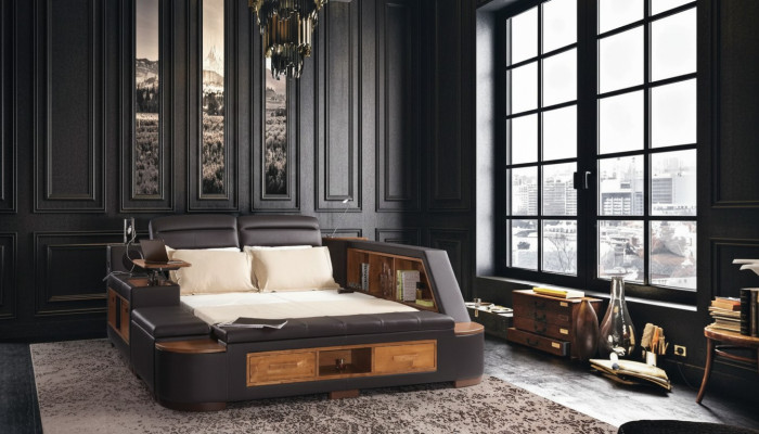 Multifunctional Bed Double Beds Modern Bed Frame Beds 180x200cm Hotel New