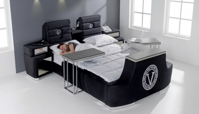 Modern double bed blue luxury double bed modern design bed frame new
