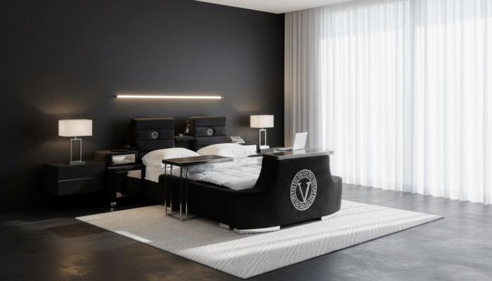 Modern double bed blue luxury double bed modern design bed frame new