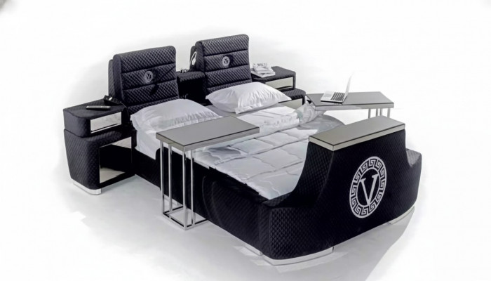 Modern double bed blue luxury double bed modern design bed frame new