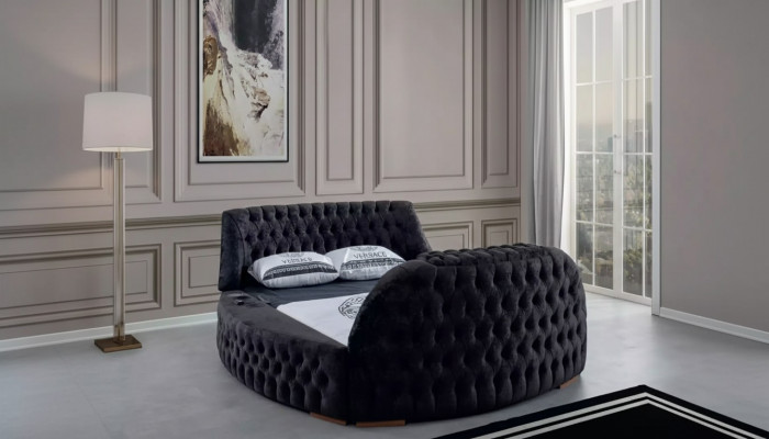 Black Chesterfield Bed Design Upholstered Furniture Hotel Luxury Beds Lift Media