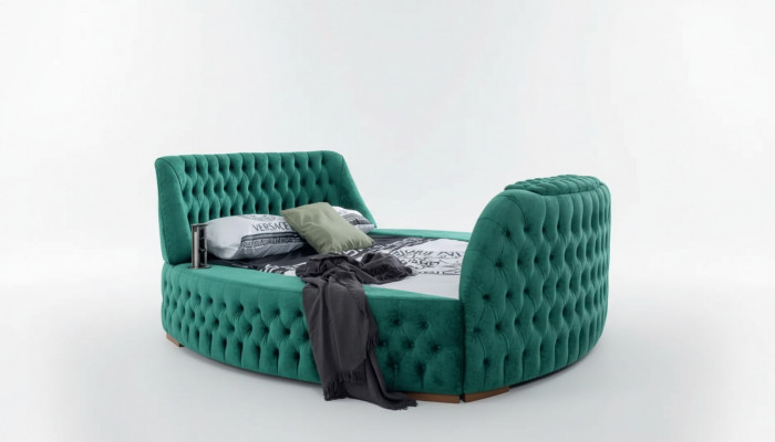 Chesterfield Bed Furniture Double Beds Green Round Beds Luxury Hotel with Elevator