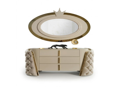 Makeup table mirror luxury console dresser bedroom wood modern design
