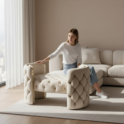 Modern stool upholstered foot furniture living room white design ottoman new