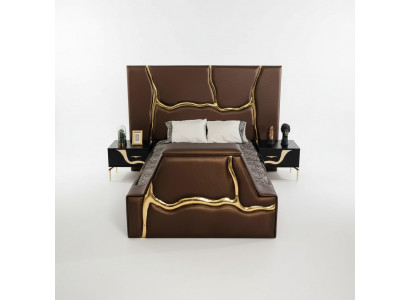 Bedroom Bed 2x Nightstands Luxury Bed Set Complete Design Furniture 3 pcs.