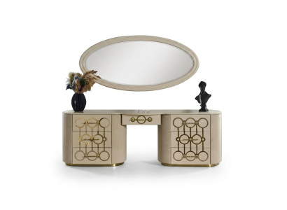 Designer set of dressing table and mirror for the bedroom in a modern style