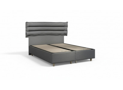 Luxury bed with mattress complete set bed box ears gray velvet 180x200