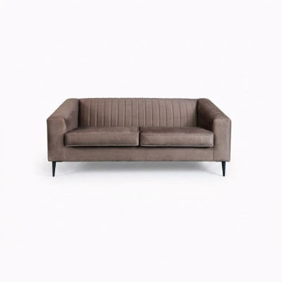 Sofa 2 Seater Brown Sofas Seat Living Room Modern Design Upholstery Fabric Elegant
