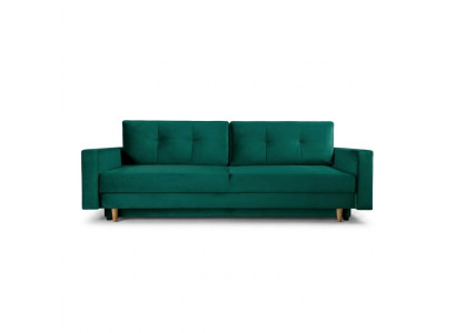 Functional and ultra comfortable 3-seater sofa bed in luxurious green