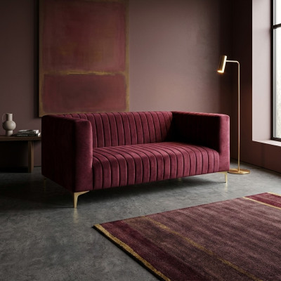 Stylish ultra-comfortable 2-seater sofa in purple becomes a bright accent in your interior.