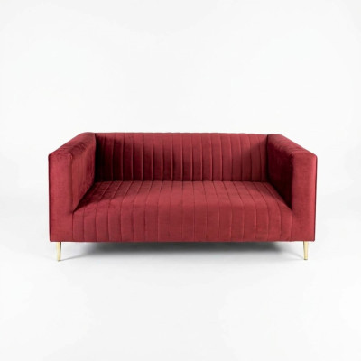Sofa 2-Seater Pink Living Room Modern Design Luxury Wood Furniture Upholstery Fabric New