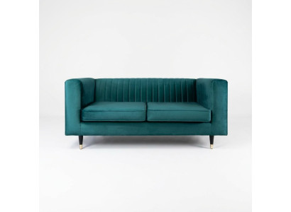 Sofa 2-Seater Green Elegant Modern Luxury Design Wood Furniture Upholstered Fabric New