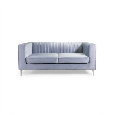 Sofa 2-seater gray elegant modern luxury design wood furniture upholstery fabric new