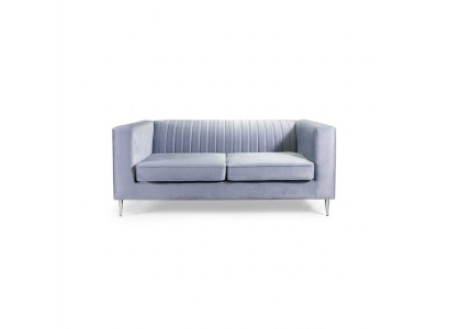 Sofa 2-seater gray elegant modern luxury design wood furniture upholstery fabric new