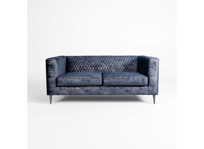 2-seater sofa blue elegant modern luxury design wood furniture upholstery fabric new