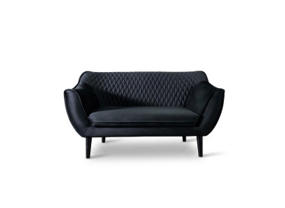 Sofa 2-seater black modern living room luxury design wood furniture upholstery fabric