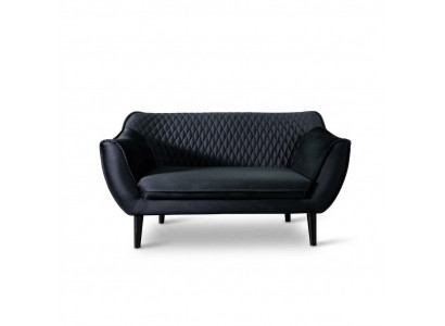 Sofa 2-seater black modern living room luxury design wood furniture upholstery fabric