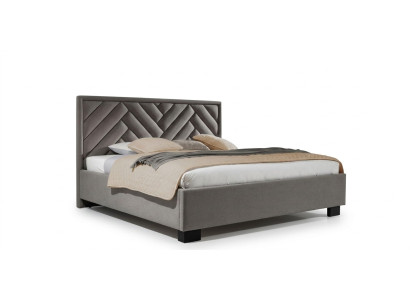 Bedroom Set Grey Bed Wood 2x Nightstands Elegant Modern Beautiful New 3-piece.