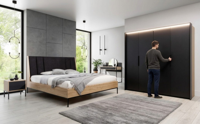 Wardrobe Black Luxury Wood Bedroom Elegant Closet Design Modern