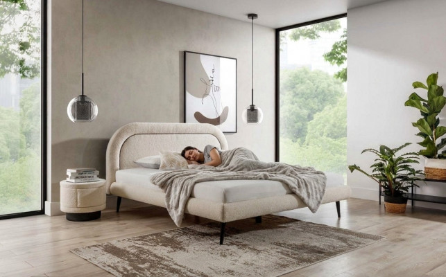 Bedroom Set White Bed Elegant 2x Nightstands Luxury Wood Modern 3-Piece.