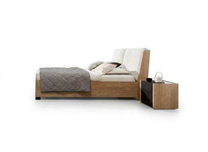 Bed Beige Wood Design Modern Bedroom Double Beds Elegant Furniture New