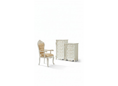 Bedroom Set White Design Elegant 2x Chest of Drawers Classic Furniture Luxury 2-piece.