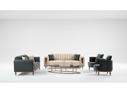 Velvet fabric sofa set couch furniture 4-piece suites.