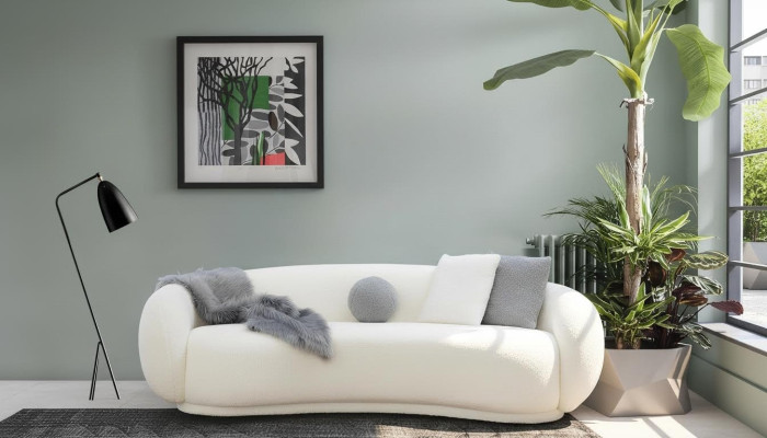 Living room three-seater couch design furniture furnishing upholstered couches