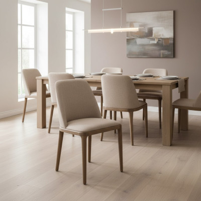 Luxury Design Upholstered Chair Chairs Seat Dining Room Wood Textile Armchair Solid Wood