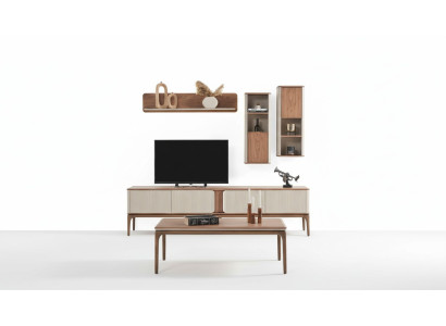 Sideboard TV lowboard cabinet coffee table living room modern beige wood