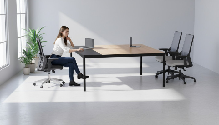 Solid wooden office desk