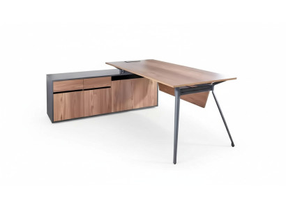 Corner wooden office desk