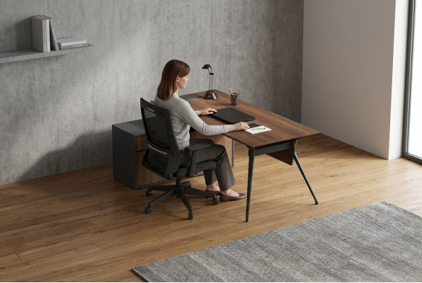 Modern brown office desk set
