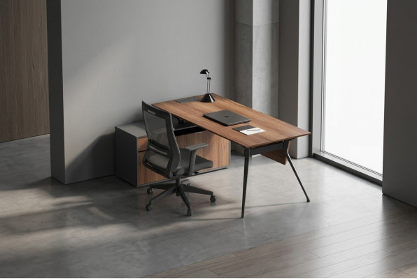 Modern brown office desk set