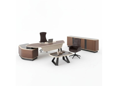 Modern office set luxury furniture corner desk sideboard solid wood