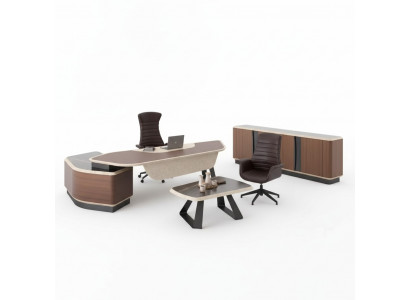 Modern office set luxury furniture corner desk sideboard solid wood