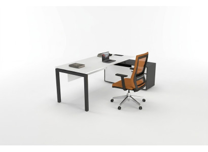 White desk, computer desk, office tables, wooden furniture, writing furniture, modern