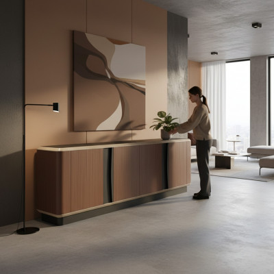 Luxury mobile wooden side table