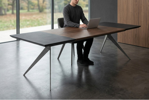 Large conference table, office furniture, meeting table, office furnishings, brown