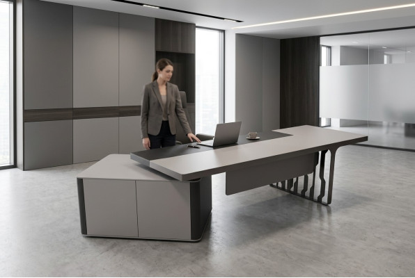 Modern desk office furnishing study room furniture office table gray