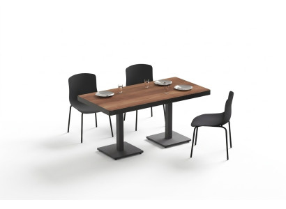 Modern dining table solid wood furniture dining room furniture brown stainless steel furniture
