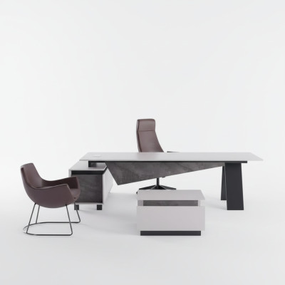 Gray office furniture desk sideboard office furniture modern wood