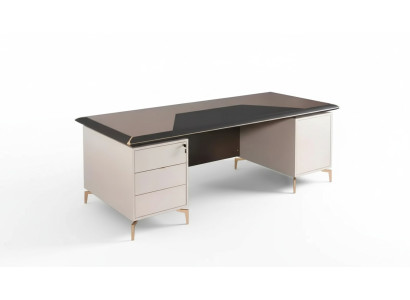 Office furniture executive desk stainless steel legs table with drawers wooden furniture