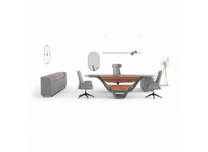 A luxurious set for a high-end office in a futuristic style.