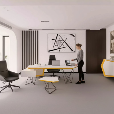 Office study corner desk coffee table sideboard modern white