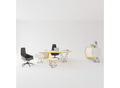 Office study corner desk coffee table sideboard modern white
