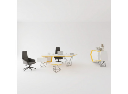 Office study corner desk coffee table sideboard modern white